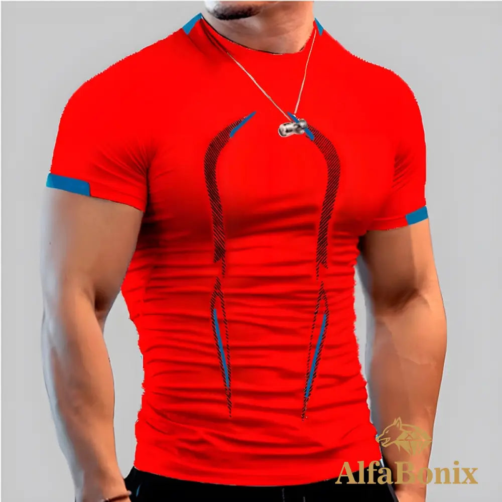 2022 Men&#39;S Summer Casual Comfortable Tight-Fitting T-Shirt Sports Gym Sportswear Quick-Drying