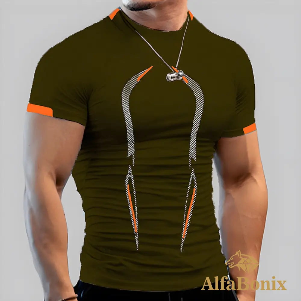 2022 Men&#39;S Summer Casual Comfortable Tight-Fitting T-Shirt Sports Gym Sportswear Quick-Drying