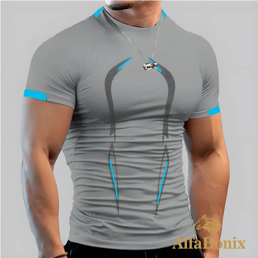 2022 Men&#39;S Summer Casual Comfortable Tight-Fitting T-Shirt Sports Gym Sportswear Quick-Drying