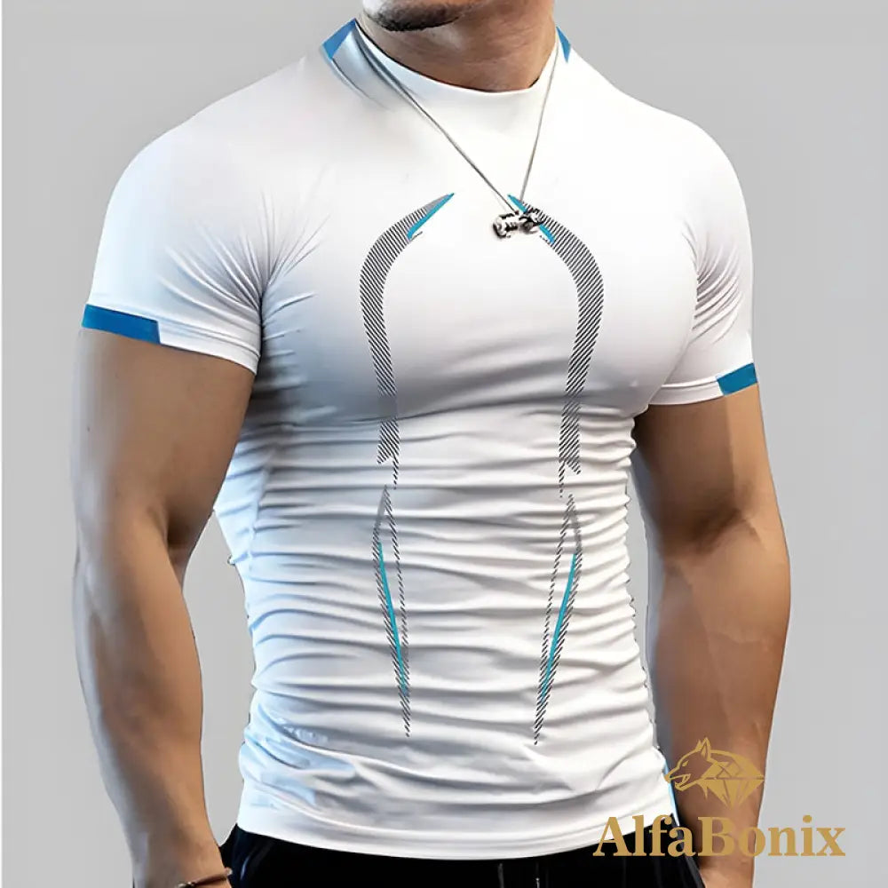 2022 Men&#39;S Summer Casual Comfortable Tight-Fitting T-Shirt Sports Gym Sportswear Quick-Drying