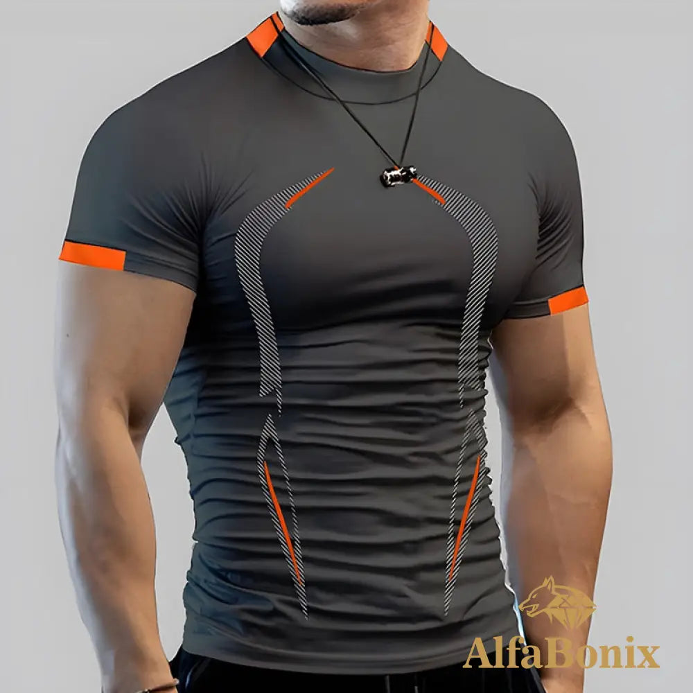 2022 Men&#39;S Summer Casual Comfortable Tight-Fitting T-Shirt Sports Gym Sportswear Quick-Drying