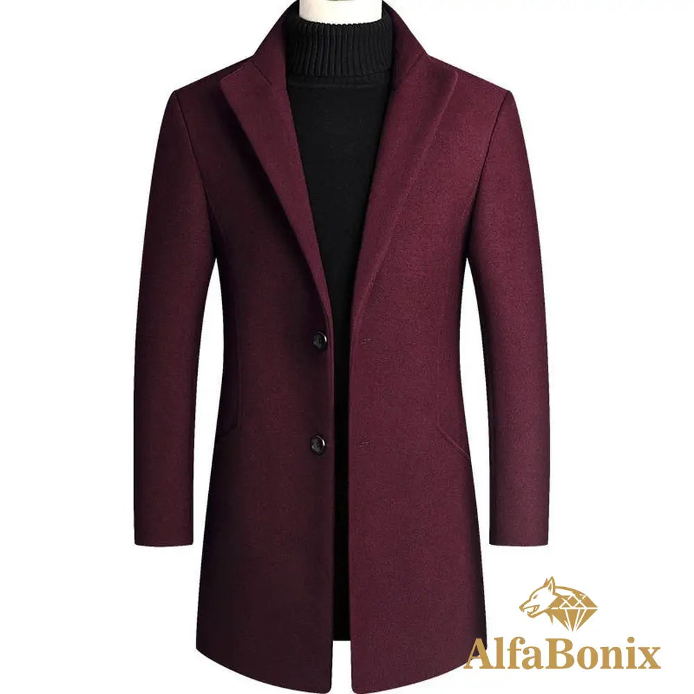 New Winter Fashion Men Slim Fit Long Sleeve Cardigans Blends Coat Jacket Suit Solid Mens Woolen