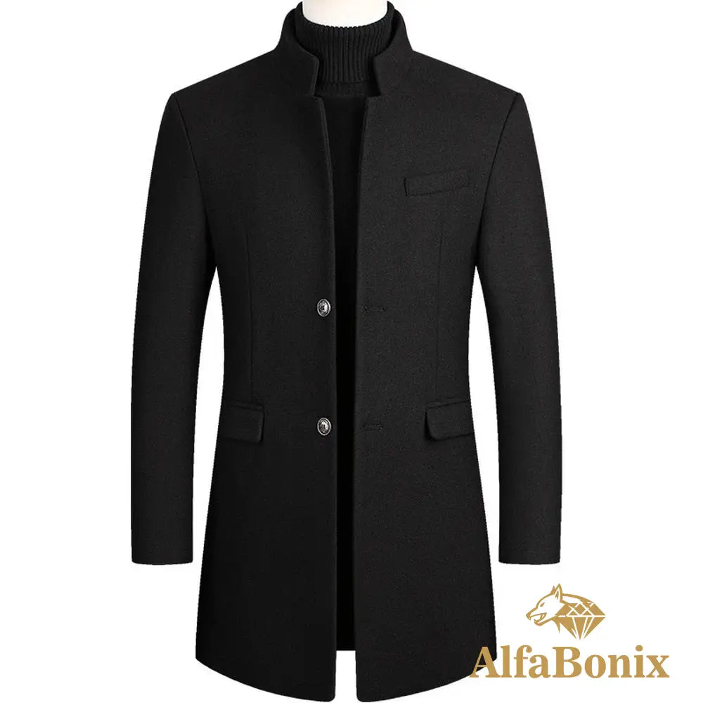 New Winter Fashion Men Slim Fit Long Sleeve Cardigans Blends Coat Jacket Suit Solid Mens Woolen