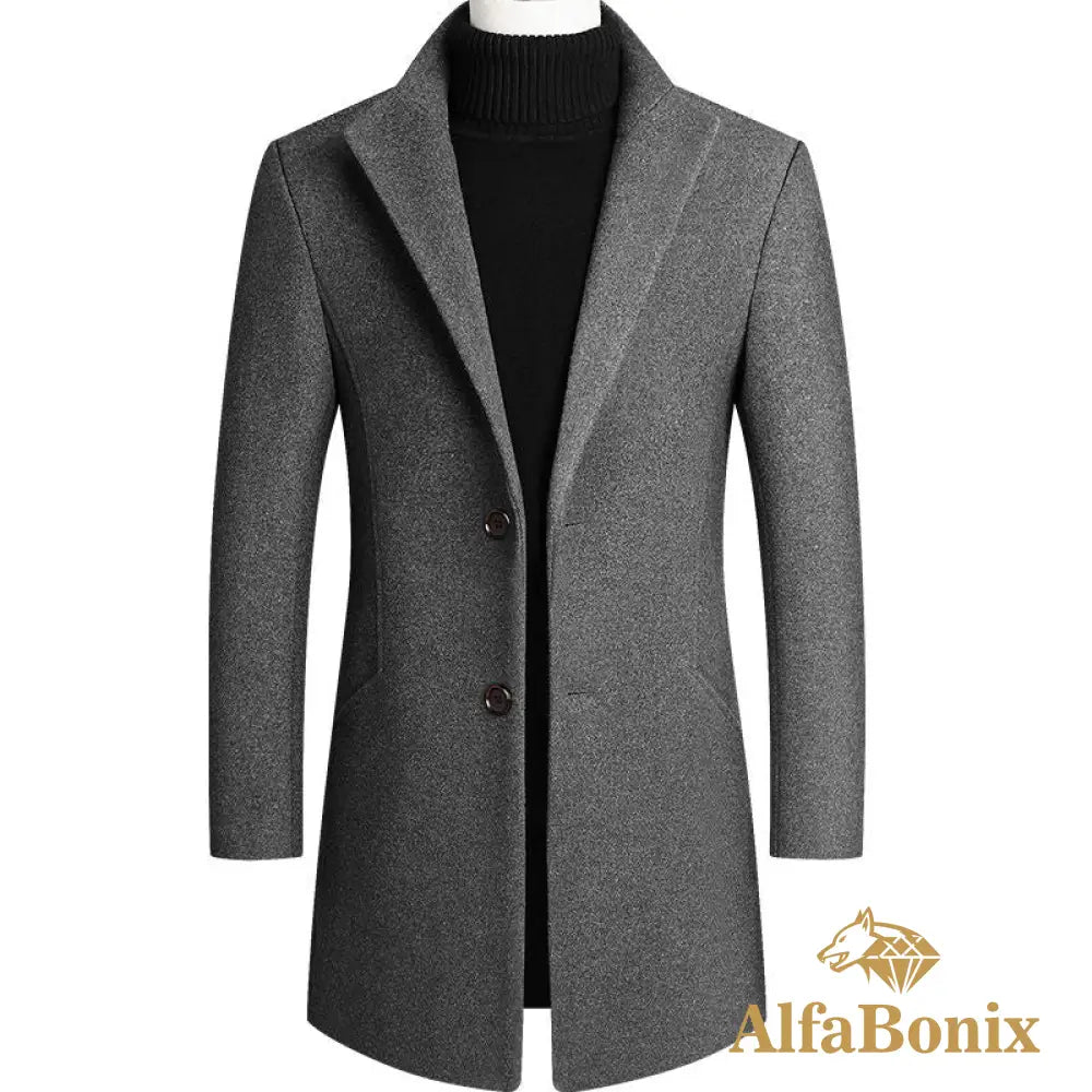 New Winter Fashion Men Slim Fit Long Sleeve Cardigans Blends Coat Jacket Suit Solid Mens Woolen