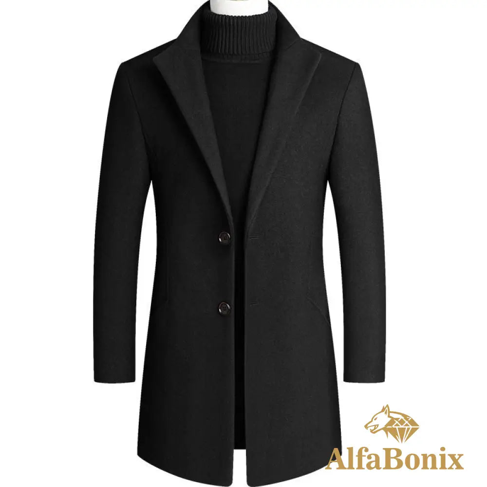 New Winter Fashion Men Slim Fit Long Sleeve Cardigans Blends Coat Jacket Suit Solid Mens Woolen