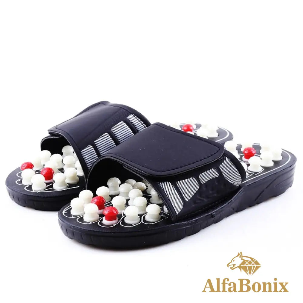 Chinelo Massageador Ortopédico Bonix Acupuntura Branco E Preto / 37