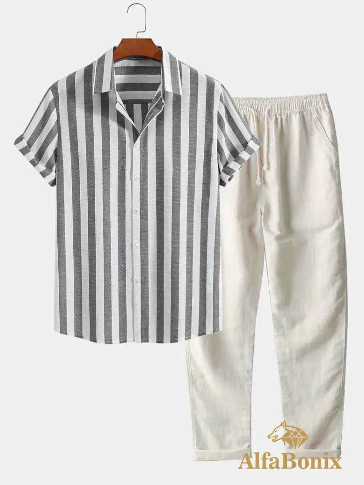 Amalfi - Short Sleeved Set Gray / s