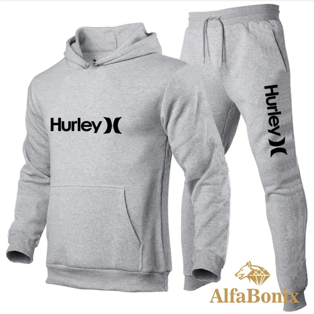 Conjunto Moletom Hurley Cinza / Pp (50Kg-60Kg)