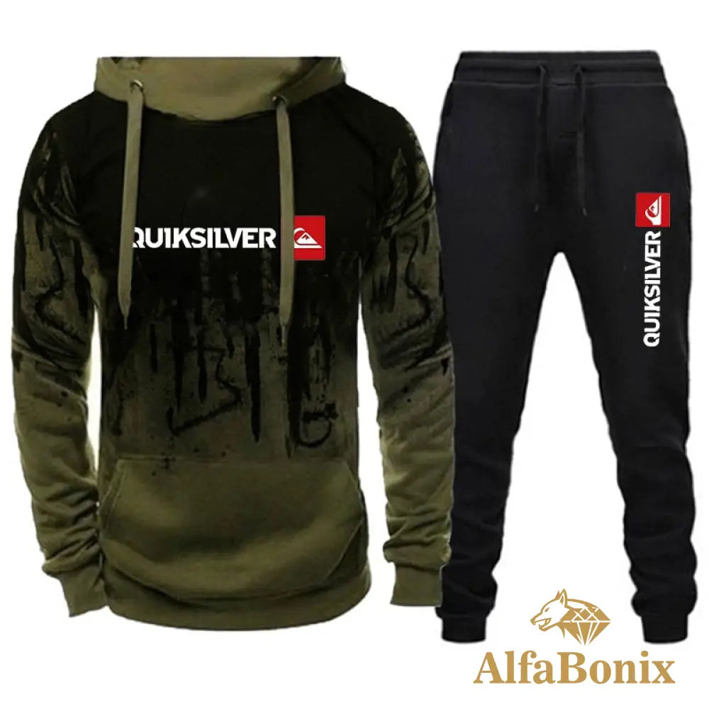 Conjunto Moletom Quiksilver Verde / Pp