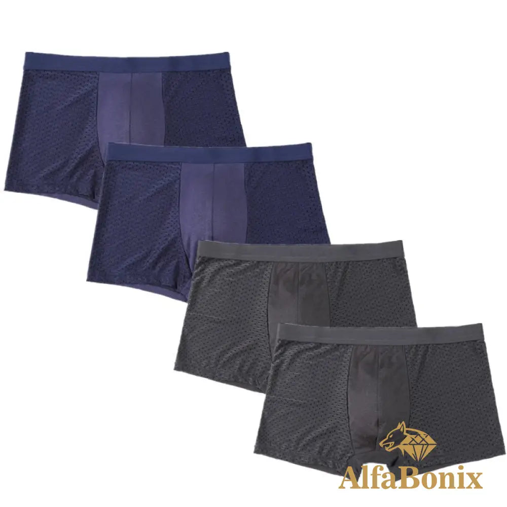 Cueca Alfa Confort 2 Azul E Cinza / Pp