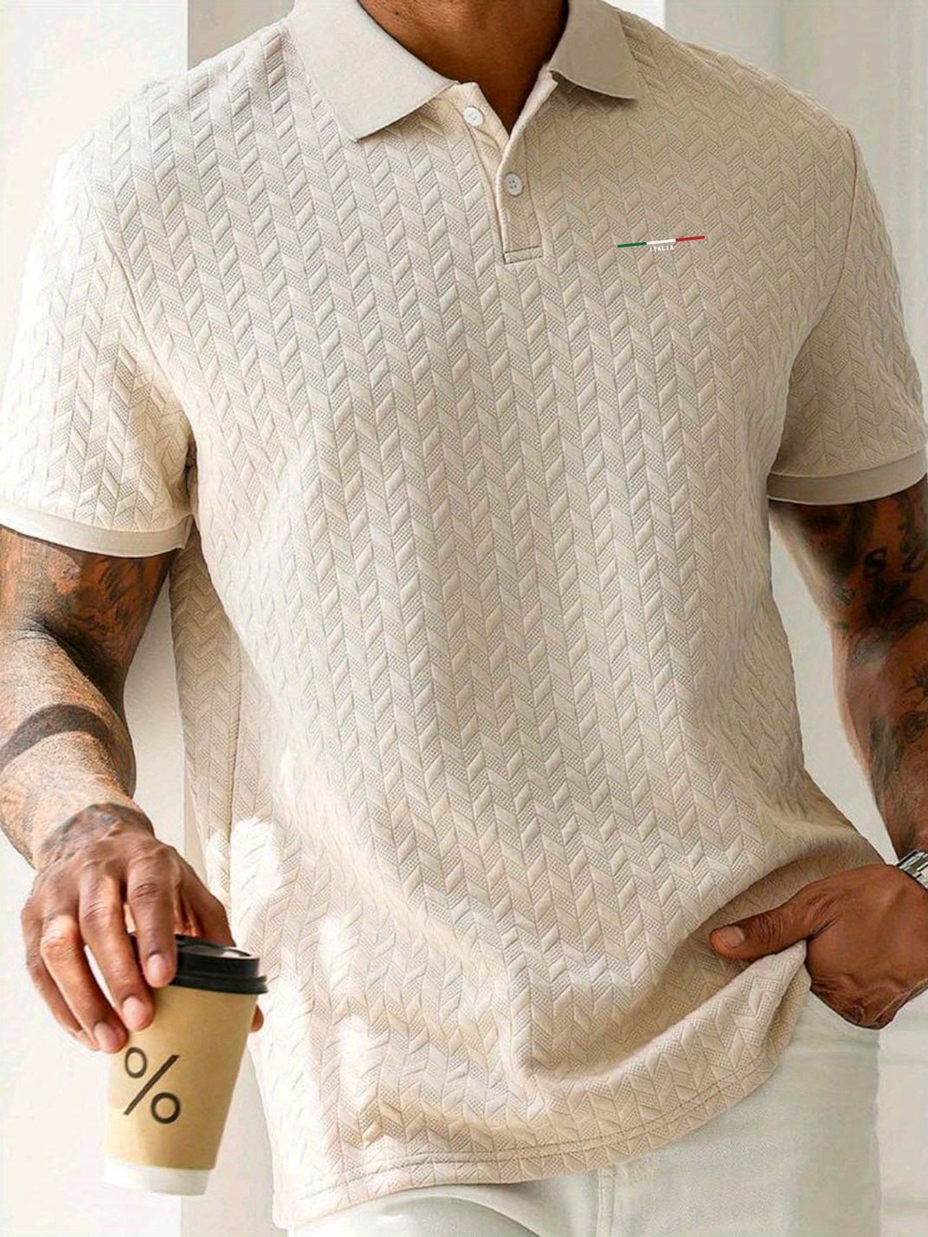 Camisa Polo Italiana AlfaBonix – Estampa Premium Slim Fit