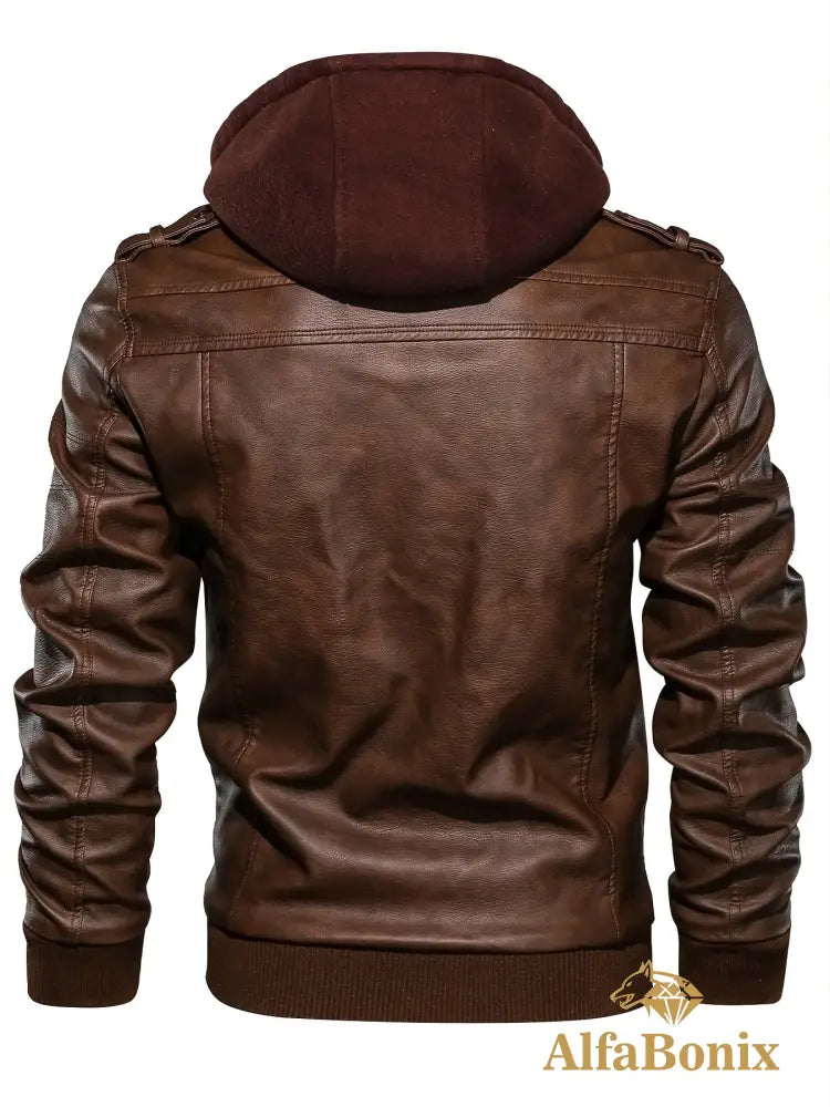 Men’s Premium Hooded Jacket - Casual Style Zip-Up with Multiple Pockets Black Regular Fit Long Sleeve Polyester Lining