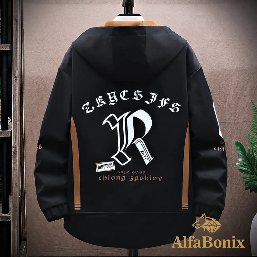 2023 New Spring Hooded Jacket Men Breathable Outwear Male Patchwork Color Streetwear Comfortable