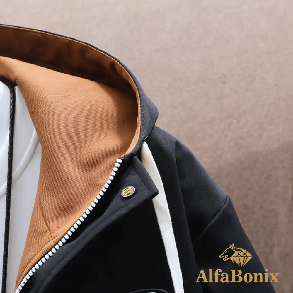 2023 New Spring Hooded Jacket Men Breathable Outwear Male Patchwork Color Streetwear Comfortable