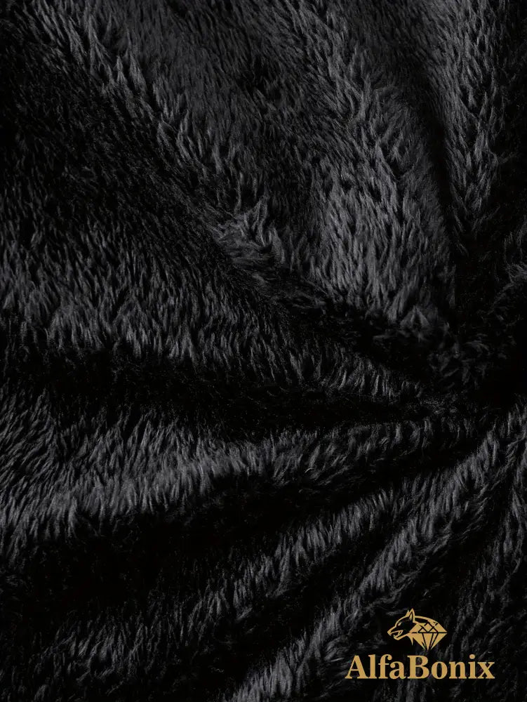 Men’S Fleece-Lined Hooded Windbreaker Jacket - Casual Warm Winter Coat with Multiple Pockets Zip-Up Design and