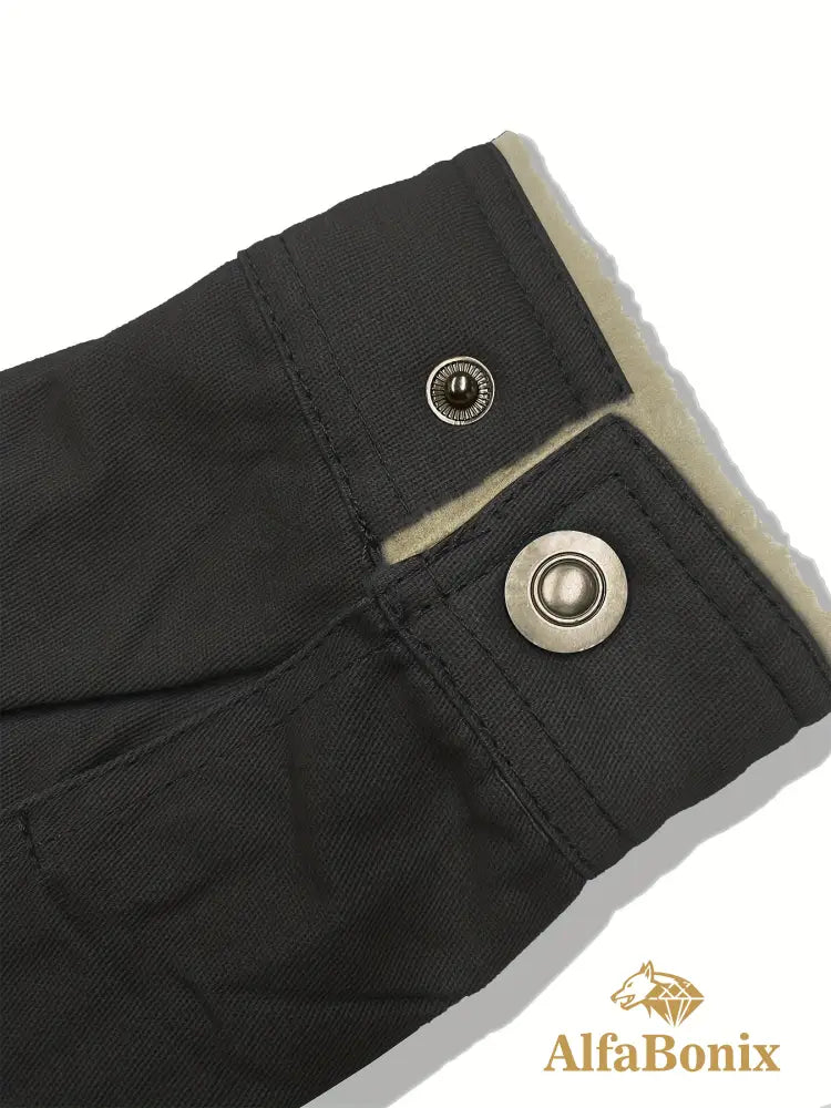 Men’S Cozy Fleece-Lined Green Jacket - Street Style Long Sleeve Button-Up with Chest Pockets Ideal for Casual Outdoor