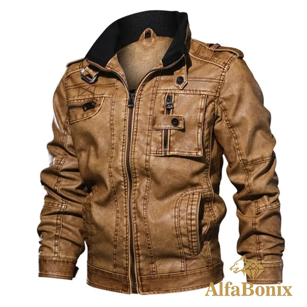 Jaqueta De Couro Bonanza Bége / Pp Jaqueta Masculina