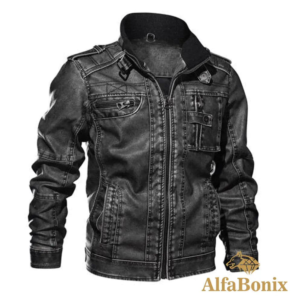 Jaqueta De Couro Bonanza Preto / Pp Jaqueta Masculina