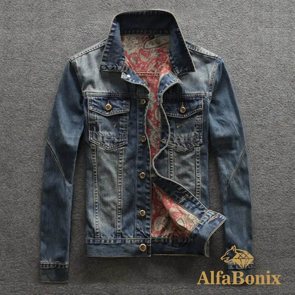 Jaqueta Jeans Alfa Vintage Print