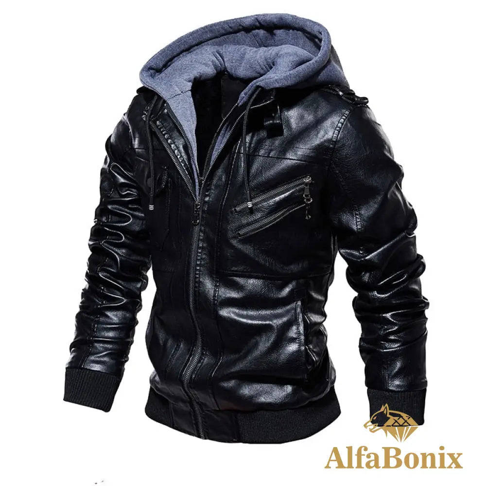 Jaqueta Masculina Couro Bonix Dever Preto / Pp