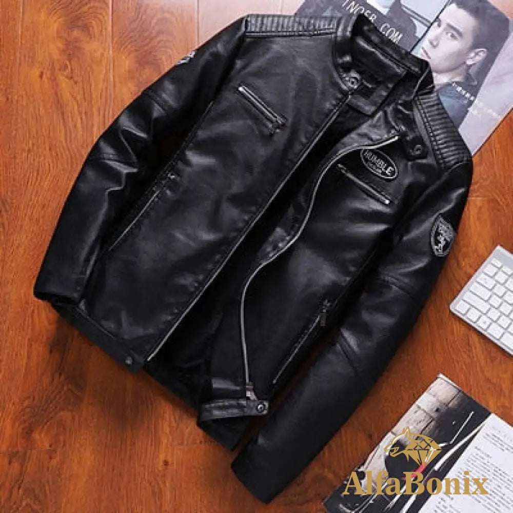 Jaqueta Masculina De Couro Bonix Dimusi Preto / Pp