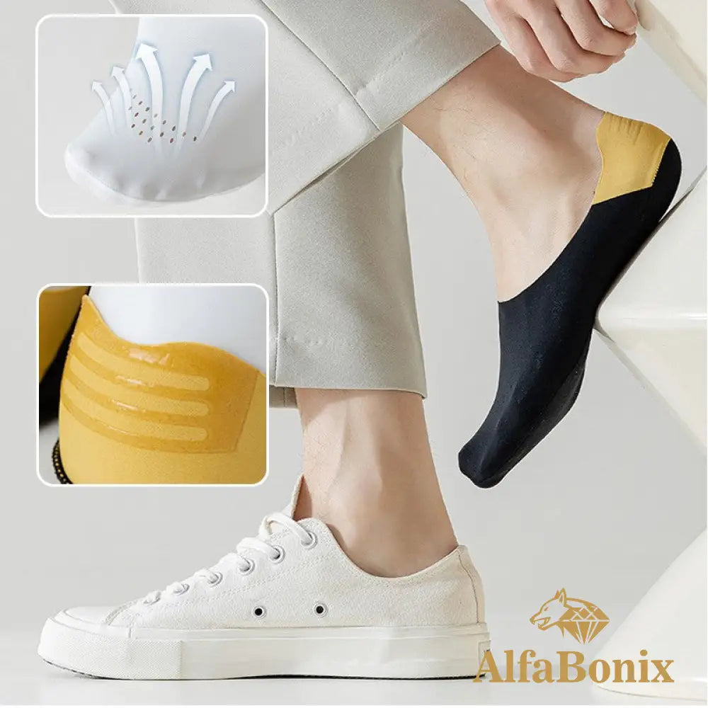 Kit 6 Pares De Meias Invisíveis Em Seda Gelo Alfa Confort Comfort