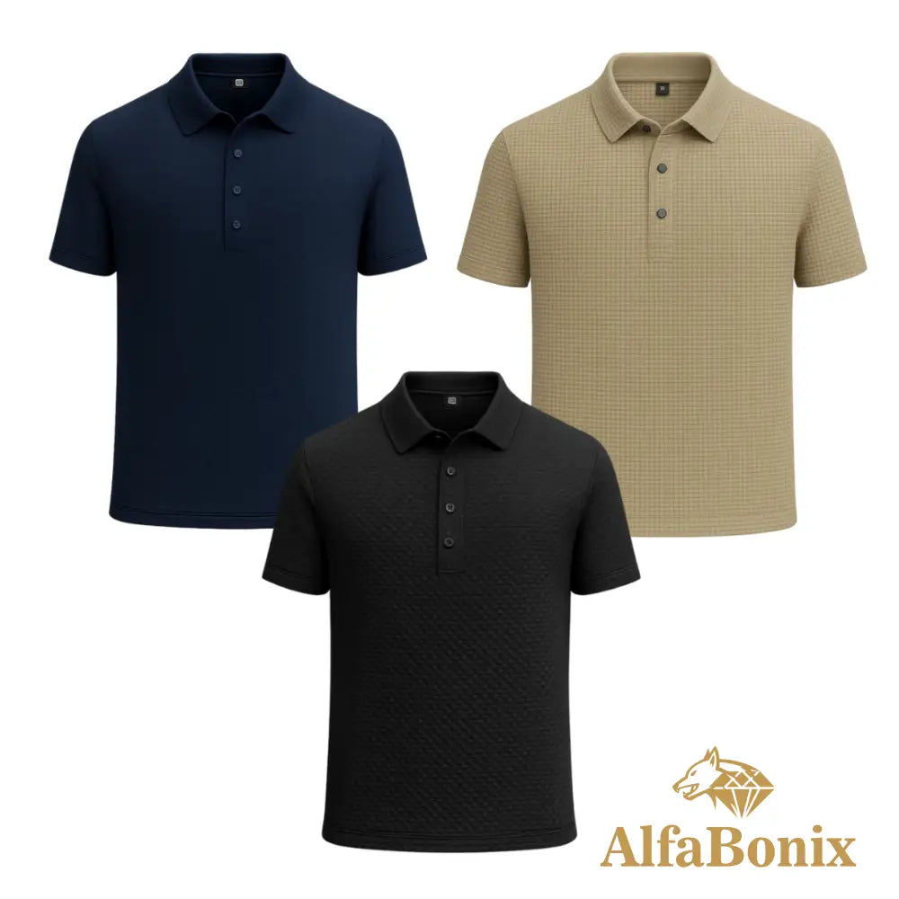 Kit Camisa Polo Alfa Gelato – Compre 1 Leve 3 [Promoção] 11 - PRETO / AZUL / BEGE / PP Kit Camisa Polo Alfa Gelato –