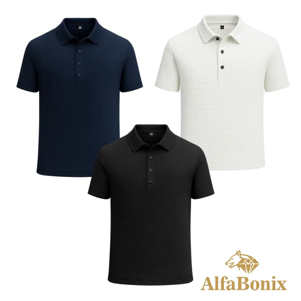 Kit Camisa Polo Alfa Gelato – Compre 1 Leve 3 [Promoção] 13 - PRETO / AZUL / BRANCO / PP Kit Camisa Polo Alfa Gelato –