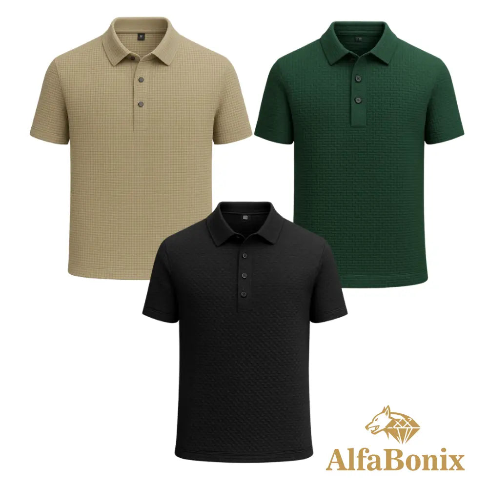 Kit Camisa Polo Alfa Gelato – Compre 1 Leve 3 [Promoção] 14 - PRETO / BEGE / VERDE / PP Kit Camisa Polo Alfa Gelato –