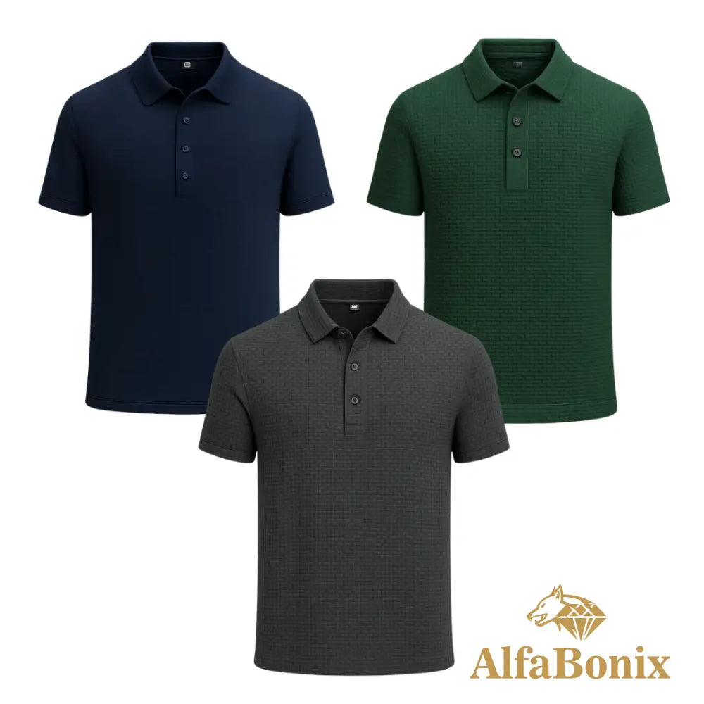 Kit Camisa Polo Alfa Gelato – Compre 1 Leve 3 [Promoção] 6 - CINZA / AZUL / VERDE / PP Kit Camisa Polo Alfa Gelato –