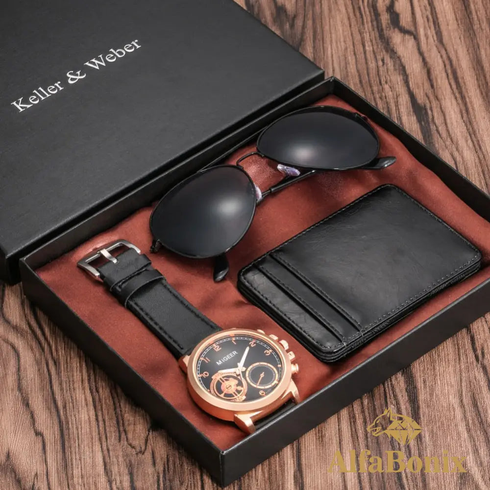 Kit Masculino Relógio Carteira E Óculos Glocker 3
