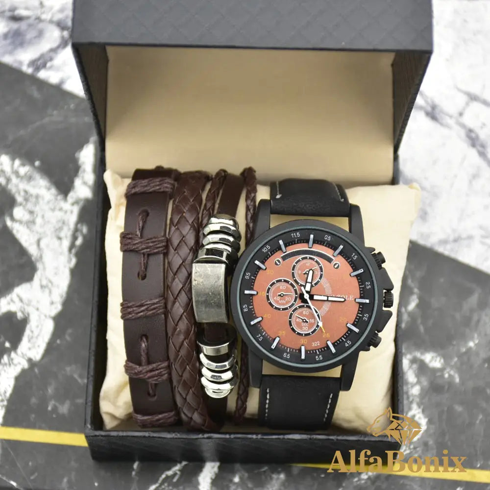 Kit Masculino Relógio Mais Pulseira Lumenous