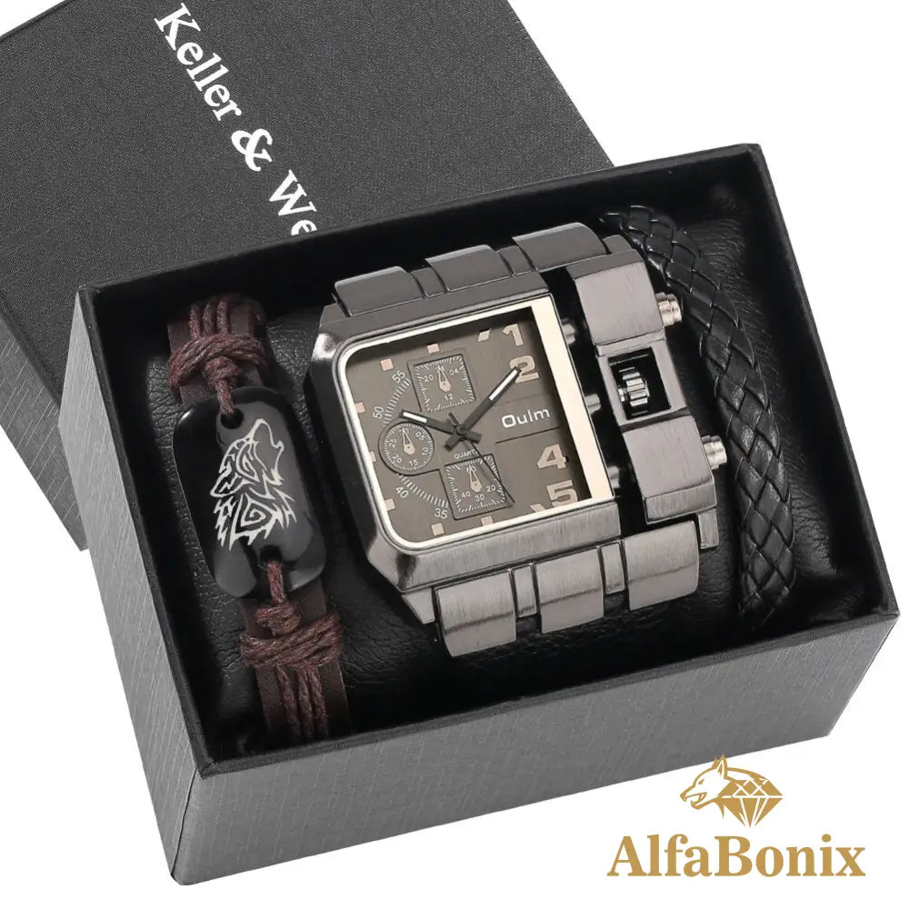 Kit Masculino Relógio Mais Pulseira Personality 1