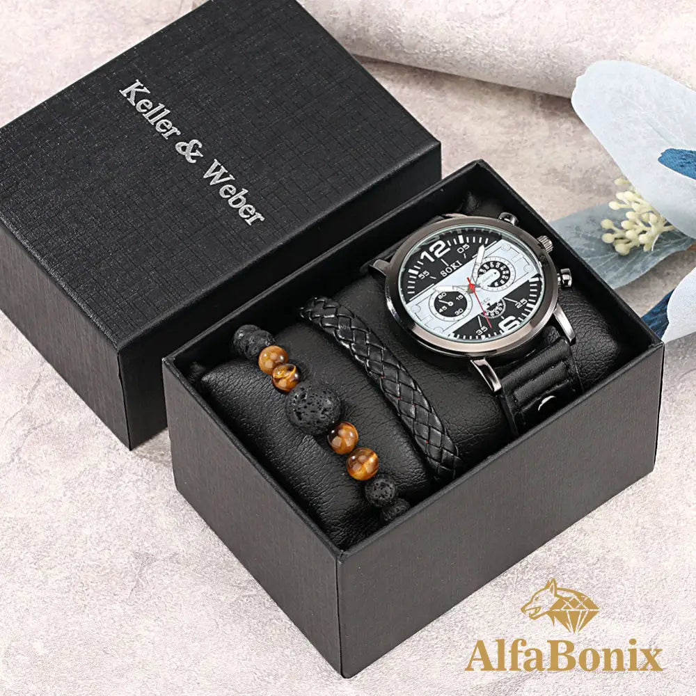 Kit Masculino Relógio Mais Pulseira Personality 2