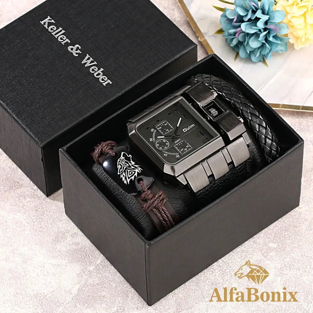 Kit Masculino Relógio Mais Pulseira Personality