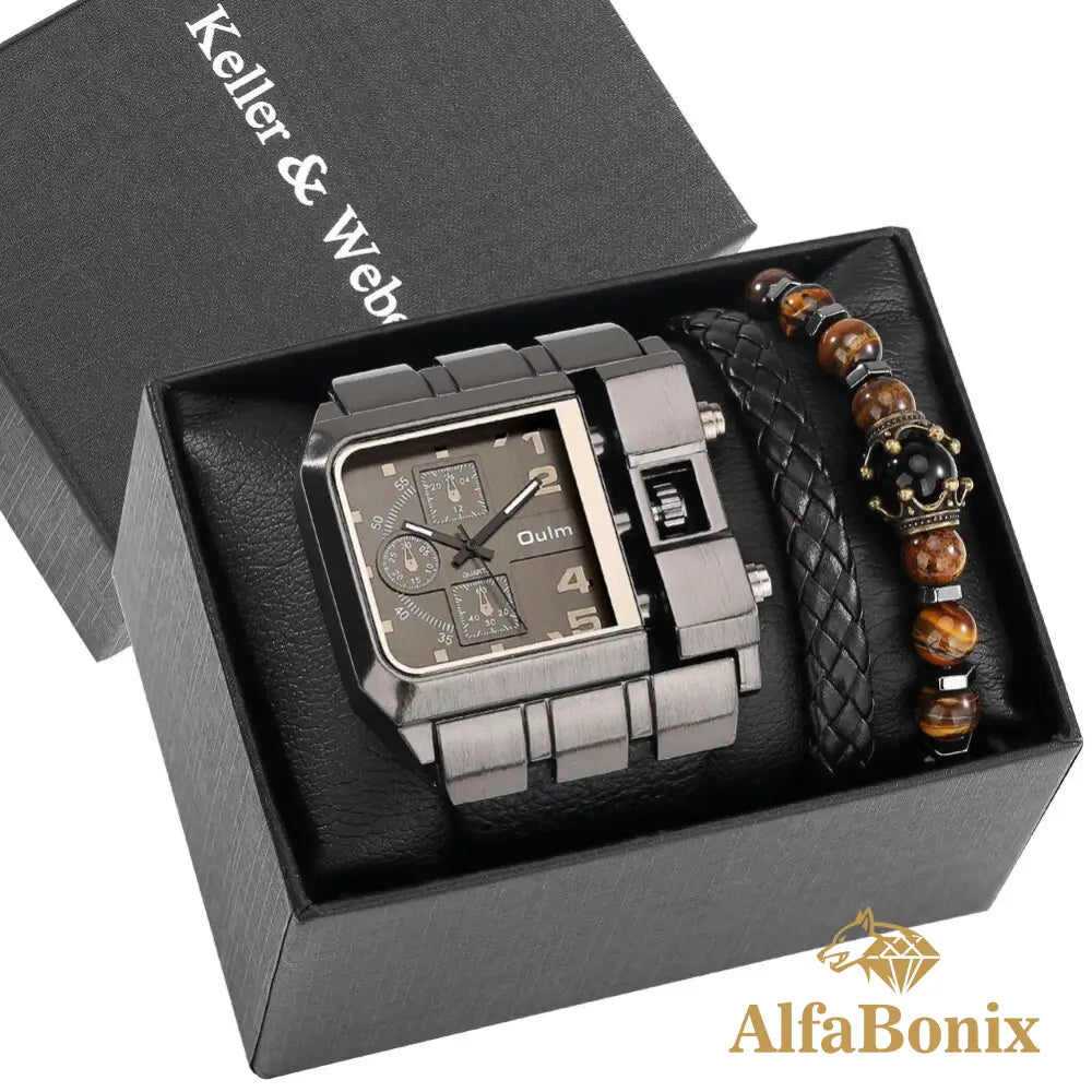 Kit Masculino Relógio Mais Pulseira Personality 4