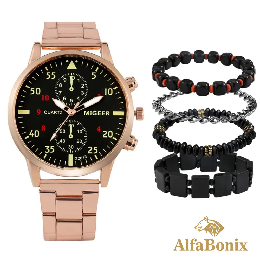 Kit Relógio Mais Pulseira Masculino Braxter 6