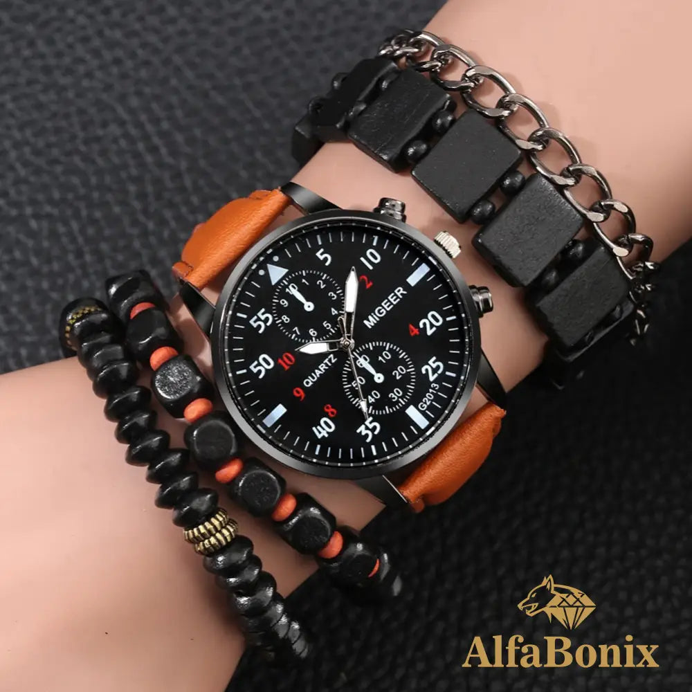 Kit Relógio Mais Pulseira Masculino Braxter
