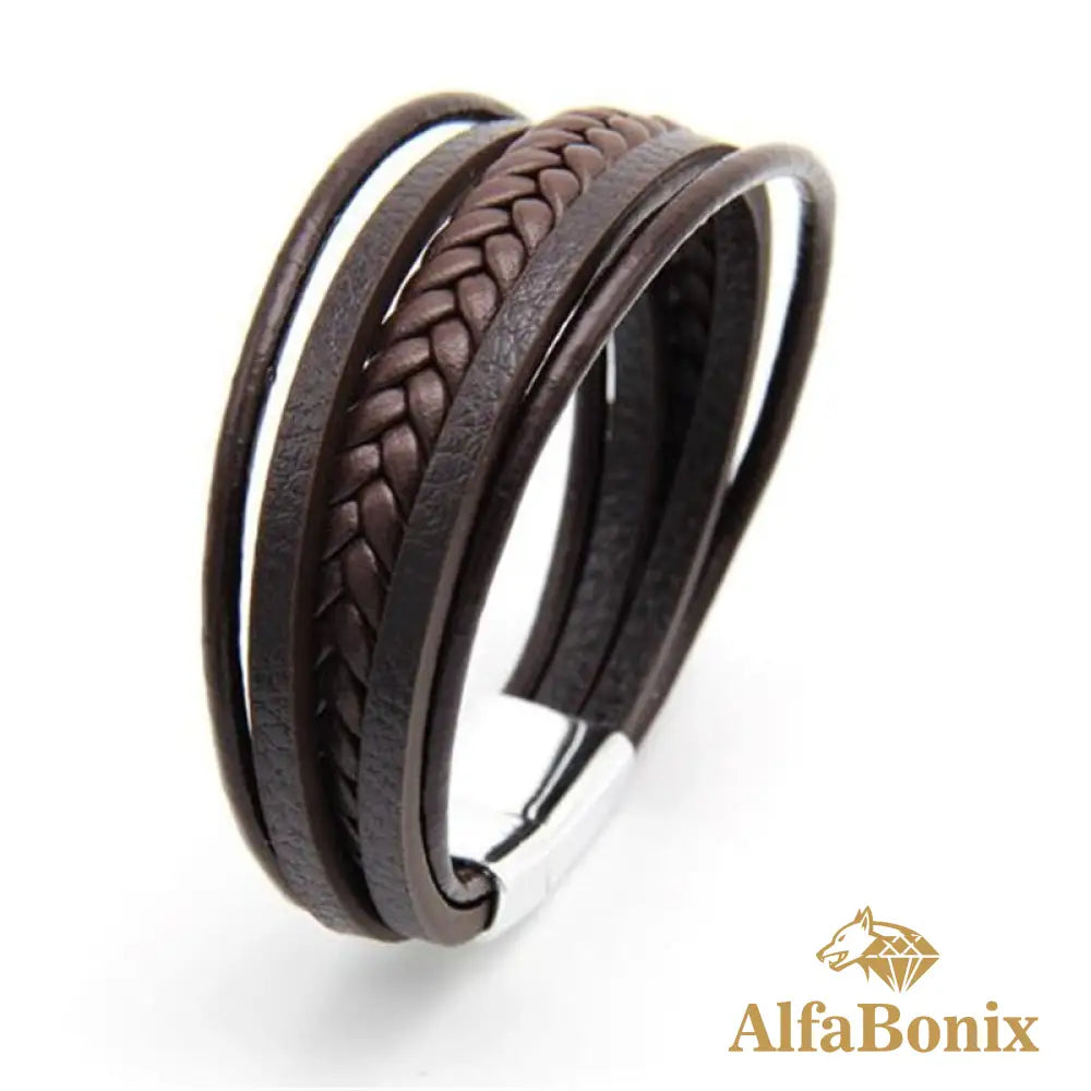 Pulseira Geometric Em Couro