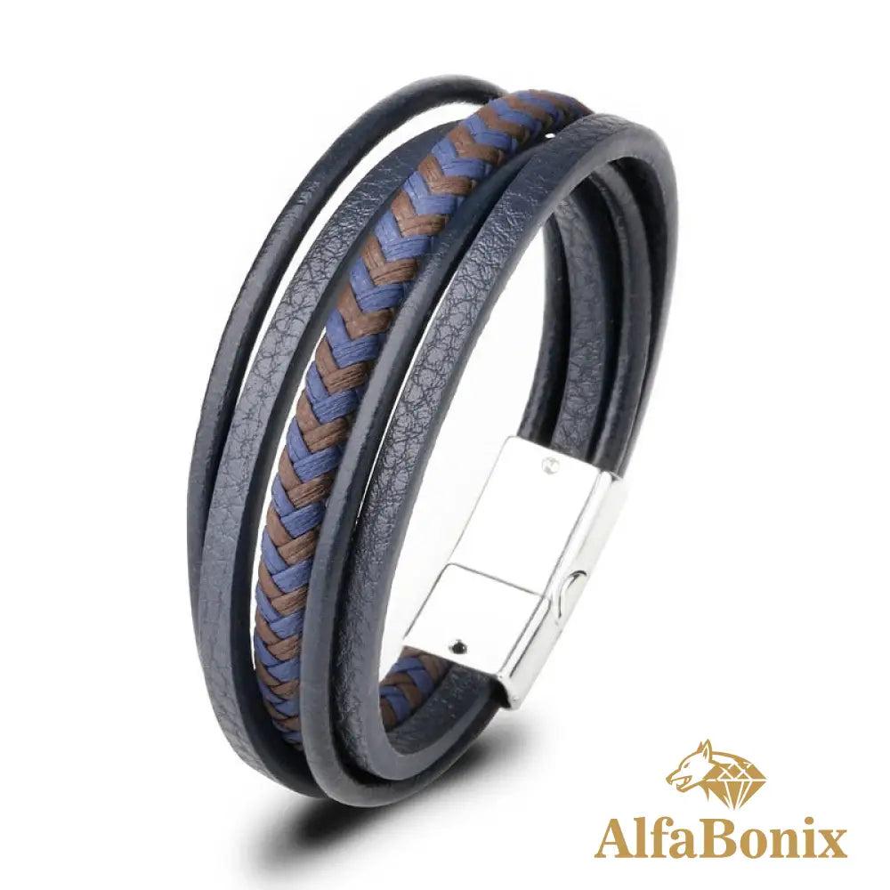 Pulseira Geometric Em Couro