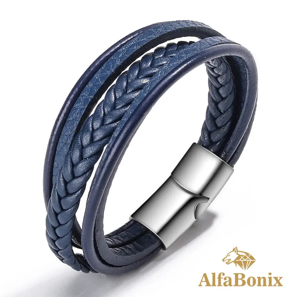 Pulseira Geometric Em Couro