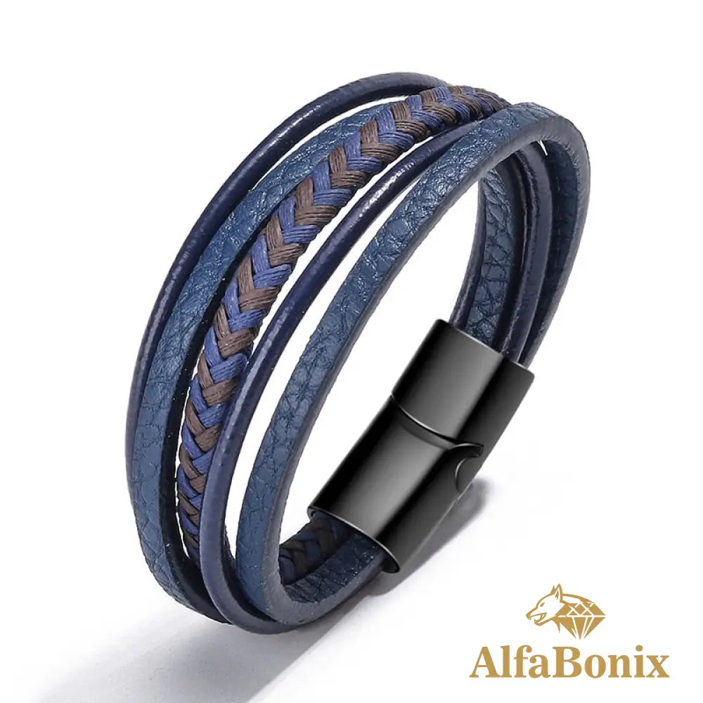 Pulseira Geometric Em Couro