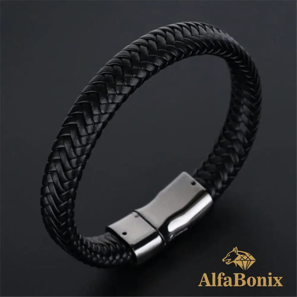 Pulseira Geometric Em Couro