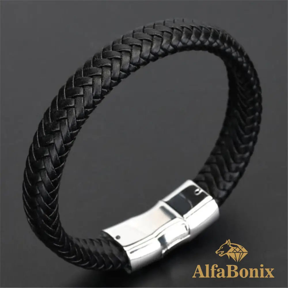 Pulseira Geometric Em Couro