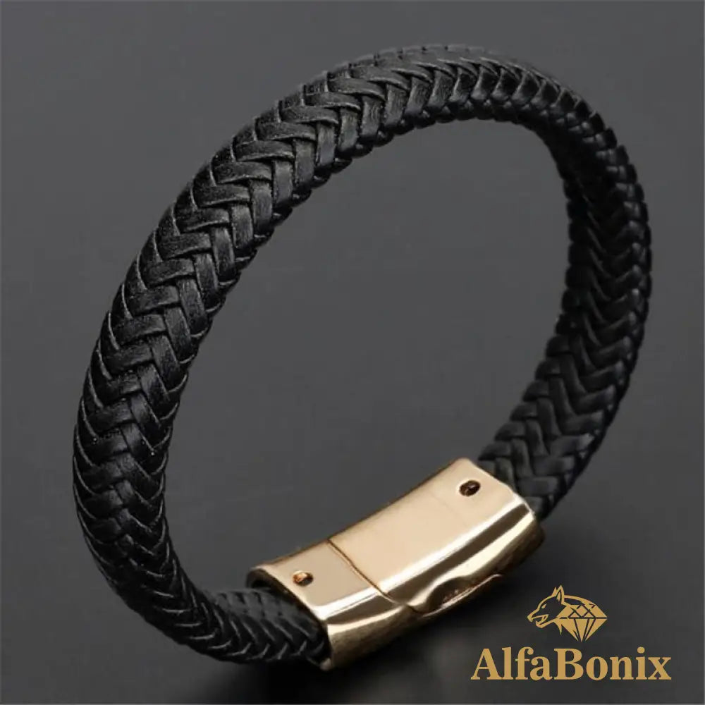 Pulseira Geometric Em Couro