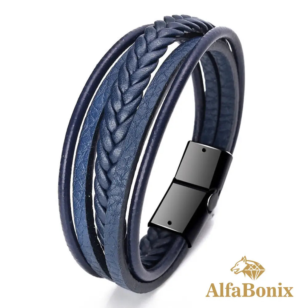 Pulseira Geometric Em Couro