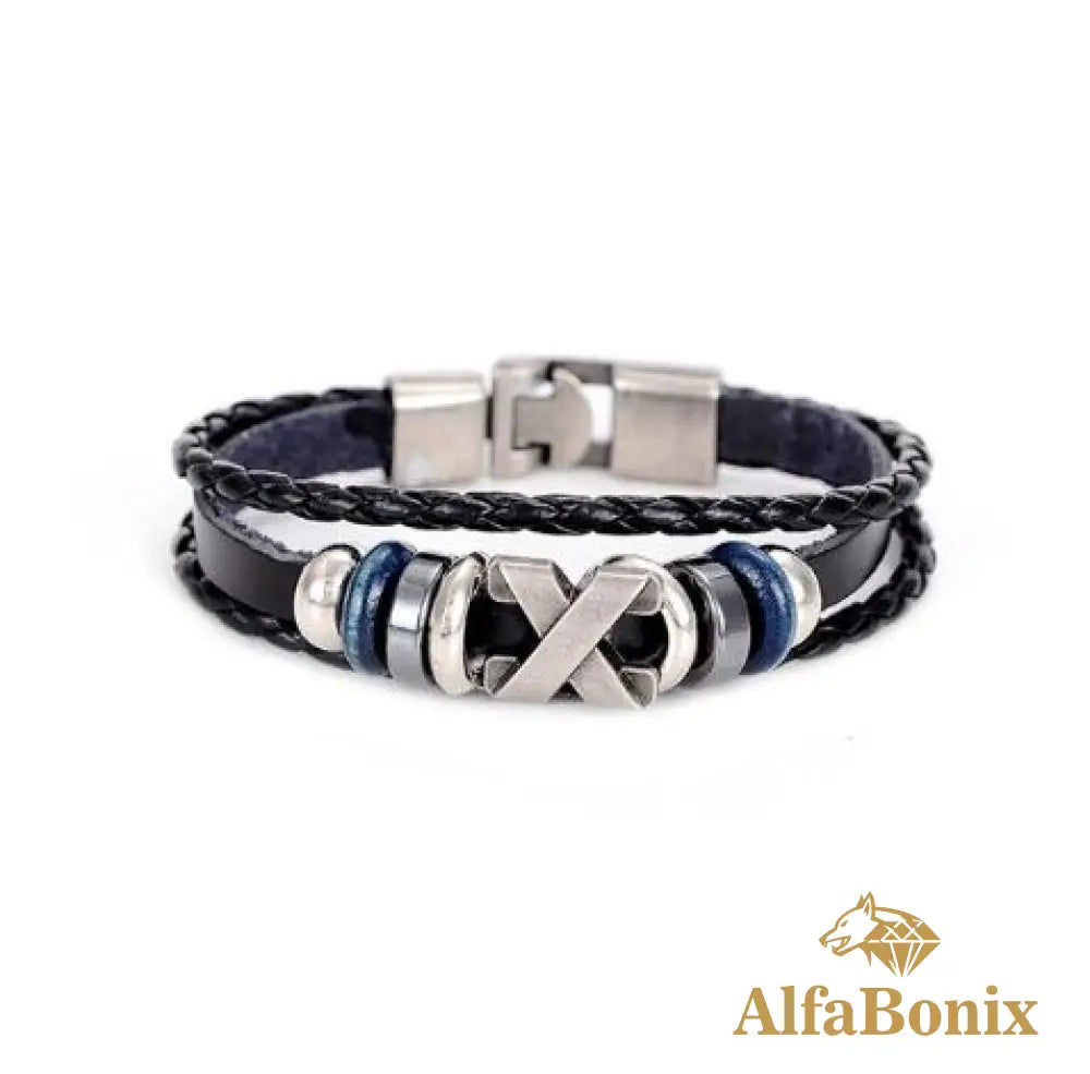 Pulseira Geometric Em Couro