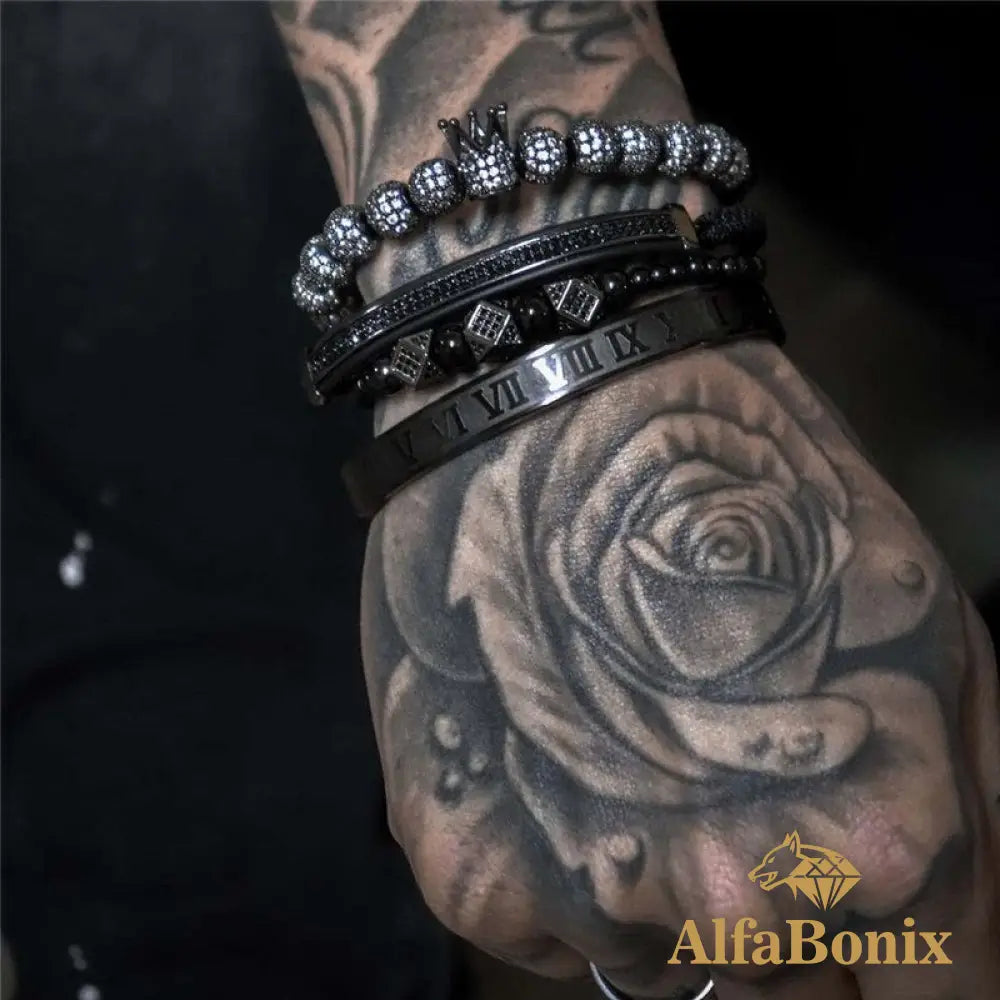 Pulseira Kit Rei César - 4 Peças King 1