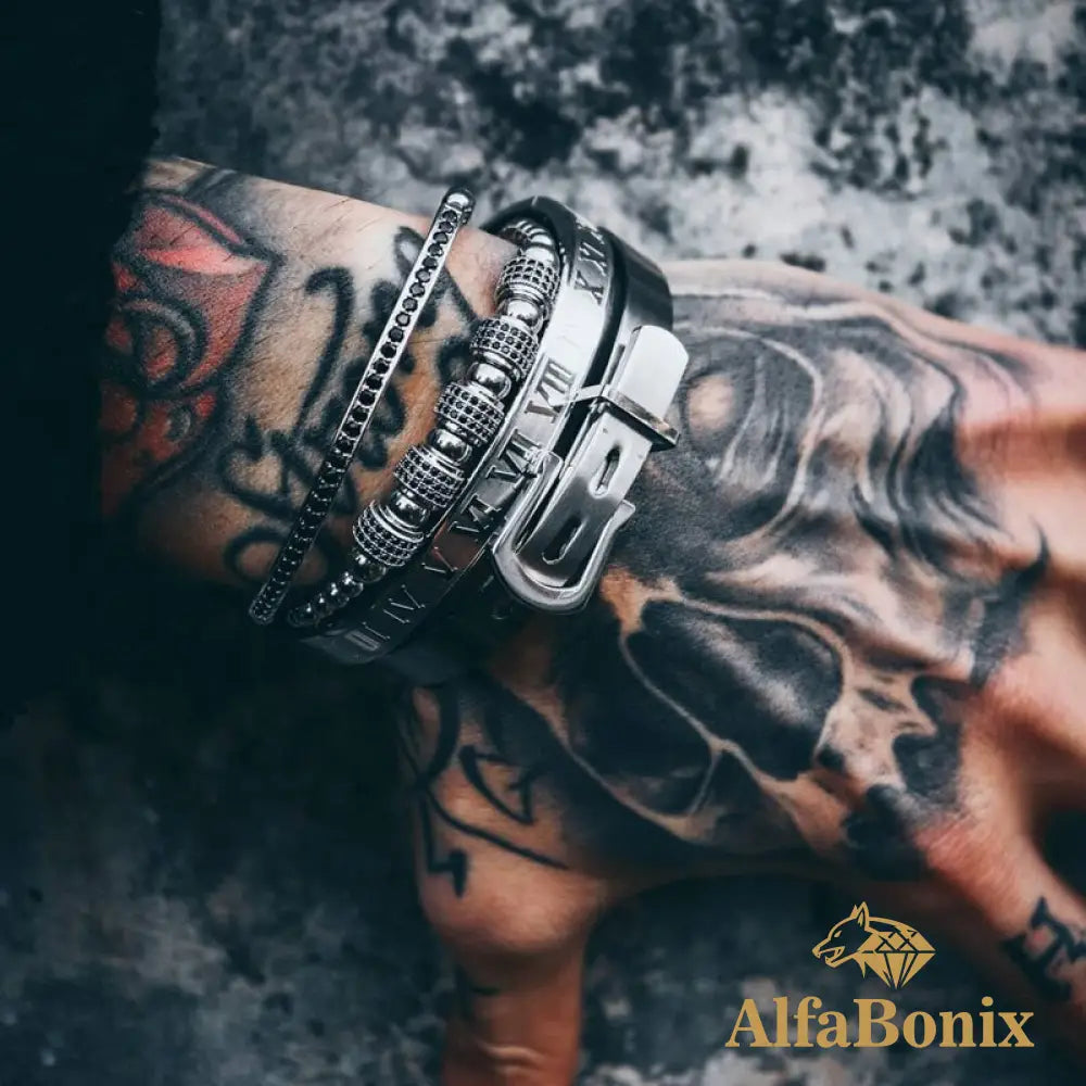 Pulseira Kit Rei César - 4 Peças King 3