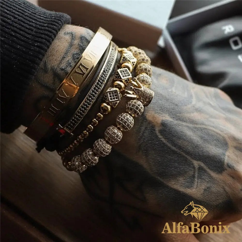 Pulseira Kit Rei César - 4 Peças King 6